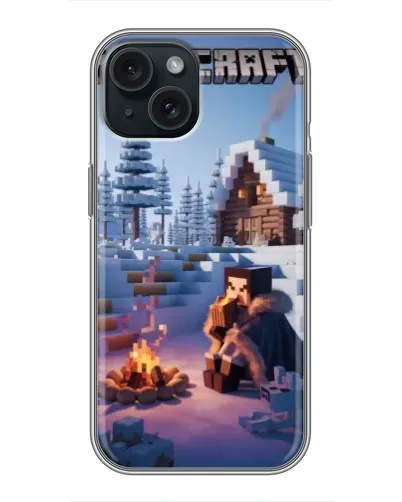 Чохол для iPhone 15 з картинкою «Зимовий Minecraft» Чохол для iPhone 15 з картинкою «Зимовий Minecraft»