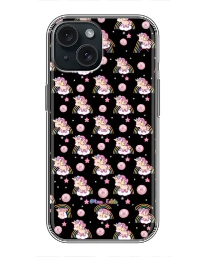 Чехол для iPhone 15 с картинкой «Magic Unicorn паттерн»