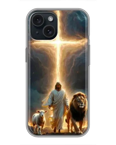 Чехол для iPhone 15 с картинкой «Лев Иуды и Свет» Чехол для iPhone 15 с картинкой «Лев Иуды и Свет»