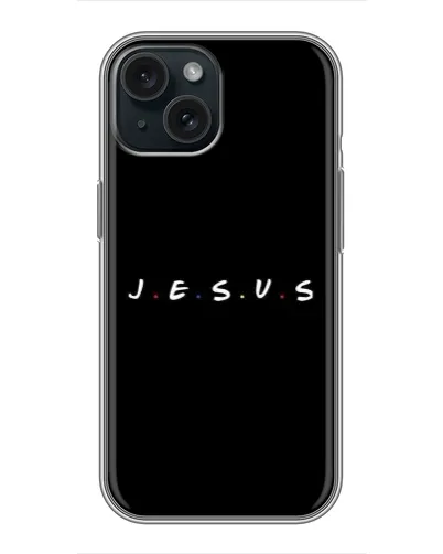 Чехол для iPhone 15 с картинкой «Точки веры J.E.S.U.S.» Чехол для iPhone 15 с картинкой «Точки веры J.E.S.U.S.»