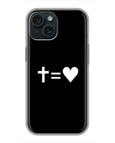 Чехол для iPhone 15 с картинкой «Крест и Сердце» Чехол для iPhone 15 с картинкой «Крест и Сердце»
