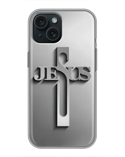 Чехол для iPhone 15 с картинкой «Металлический крест Jesus» Чехол для iPhone 15 с картинкой «Металлический крест Jesus»