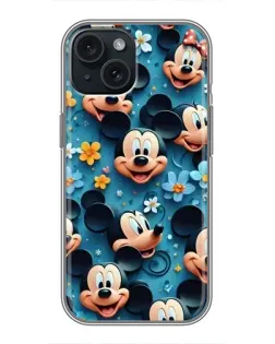 Чохол для iPhone 15 з картинкою «Паттерн Міккі та Мінні»
