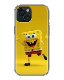 Чехол для iPhone 15 с картинкой «Позитивный Губка Боб»