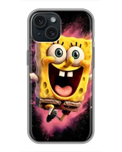 Чехол для iPhone 15 с картинкой «Взрывной Спанч Боб» Чехол для iPhone 15 с картинкой «Взрывной Спанч Боб»