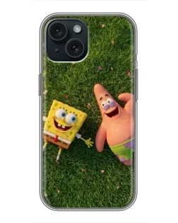 Чехол для iPhone 15 с картинкой «Друзья на лужайке»