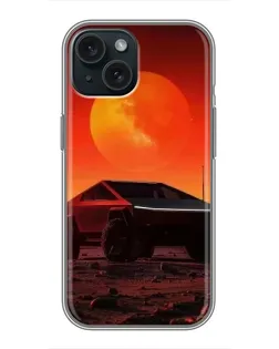 Чохол для iPhone 15 з картинкою «Cybertruck на Марсі»