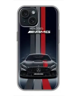 Чохол для iPhone 15 з картинкою «Mercedes — білий карбон»