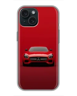 Чохол для iPhone 15 з картинкою «Червоний Mercedes AMG»