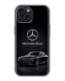 Чохол для iPhone 15 з картинкою «Mercedes — решітка радіатора»