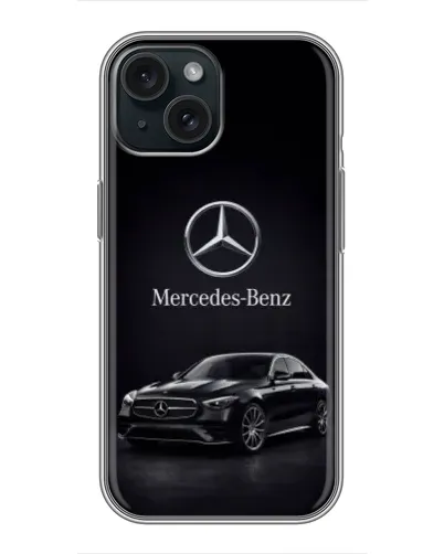 Чохол для iPhone 15 з картинкою «Mercedes — решітка радіатора»