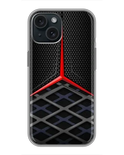 Чохол для iPhone 15 з картинкою «Mercedes Carbon Grid»