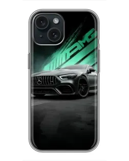 Чохол для iPhone 15 з картинкою «Темний Mercedes AMG»