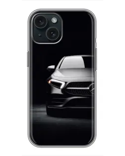 Чохол для iPhone 15 з картинкою «Світло фар Mercedes»