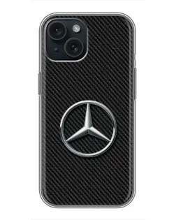 Чехол для iPhone 15 с картинкой «Карбоновый Mercedes стиль»