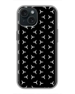 Чехол для iPhone 15 с картинкой «Mercedes паттерн звезд»