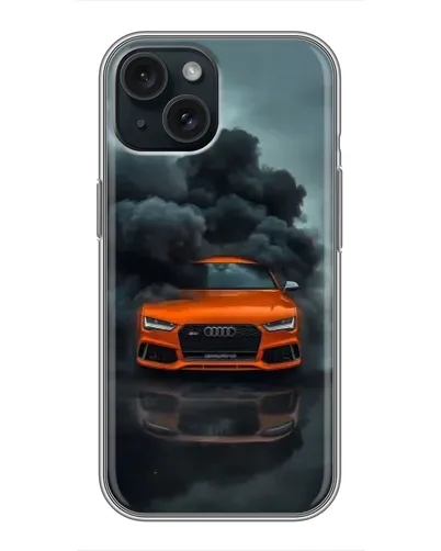 Чохол для iPhone 15 з картинкою «Audi у хмарах диму»
