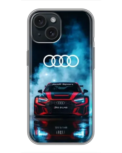 Чохол для iPhone 15 з картинкою «Audi Sport — неон»