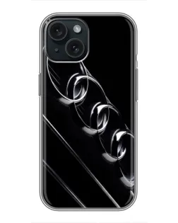 Чохол для iPhone 15 з картинкою «Audi — абстрактні кільця»