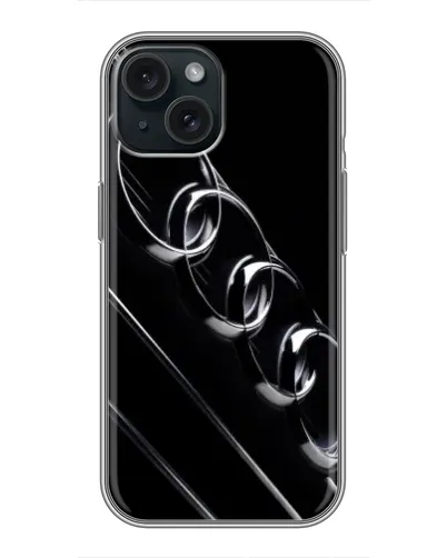 Чохол для iPhone 15 з картинкою «Audi — абстрактні кільця»