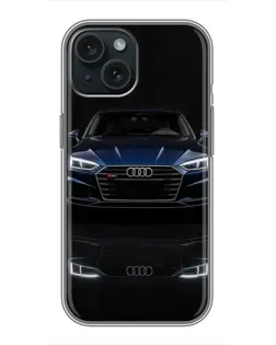 Чохол для iPhone 15 з картинкою «Audi — нічне відображення»