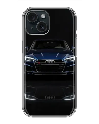 Чохол для iPhone 15 з картинкою «Audi — нічне відображення»