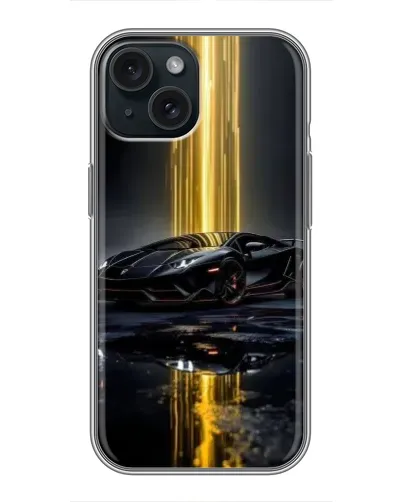 Чохол для iPhone 15 з картинкою «Нічний Lamborghini драйв»