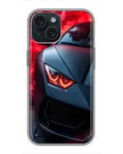 Чохол для iPhone 15 з картинкою «Lamborghini червоне сяйво»
