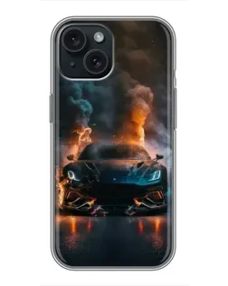 Чохол для iPhone 15 з картинкою «Lamborghini димна естетика»