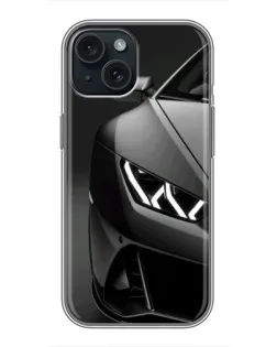 Чохол для iPhone 15 з картинкою «Lamborghini фари деталізація»