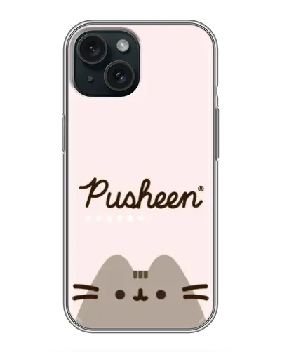 Чехол для iPhone 15 с картинкой «Pusheen логотип» Чехол для iPhone 15 с картинкой «Pusheen логотип»