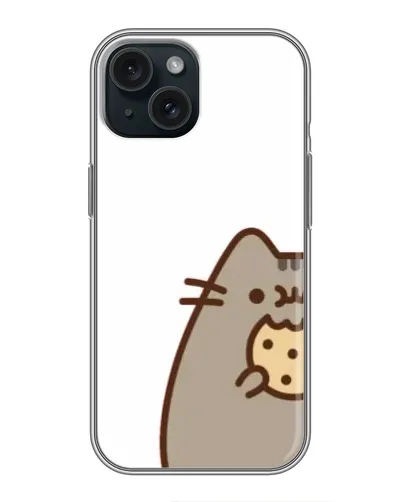 Чехол для iPhone 15 с картинкой «Пушин с печеньем» Чехол для iPhone 15 с картинкой «Пушин с печеньем»