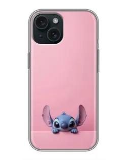 Чехол для iPhone 15 с картинкой «Stitch выглядывает»