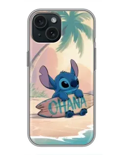 Чехол для iPhone 15 с картинкой «Стич на серфе»
