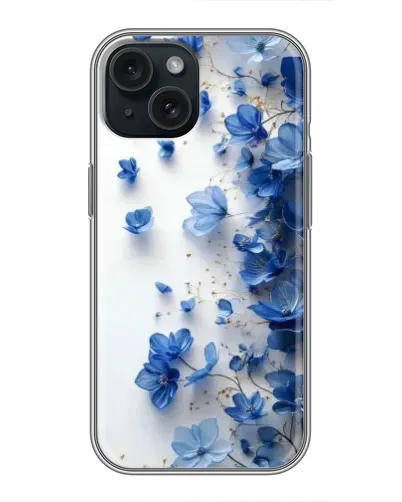 Чохол для iPhone 15 з картинкою «Блакитний квітковий каскад» Чохол для iPhone 15 з картинкою «Блакитний квітковий каскад»
