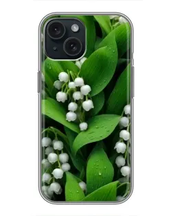 Чохол для iPhone 15 з картинкою «Конвалії в зелені»