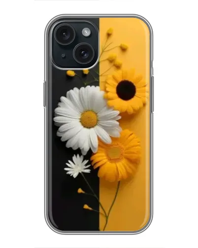 Чохол для iPhone 15 з картинкою «Соняшник та ромашка» Чохол для iPhone 15 з картинкою «Соняшник та ромашка»