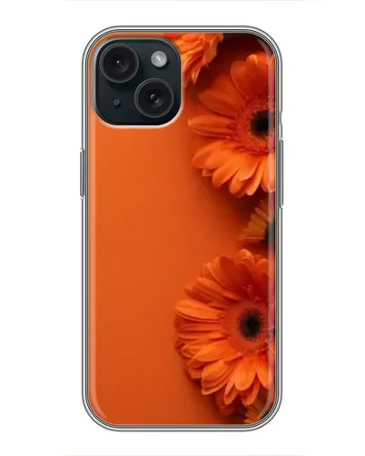 Чохол для iPhone 15 з картинкою «Помаранчеві гербери» Чохол для iPhone 15 з картинкою «Помаранчеві гербери»