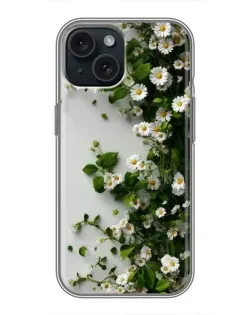 Чохол для iPhone 15 з картинкою «Гілка дрібних білих квітів»
