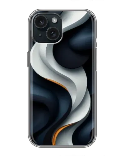 Чохол для iPhone 15 з картинкою «Об'ємні чорно-білі стрічки» Чохол для iPhone 15 з картинкою «Об'ємні чорно-білі стрічки»