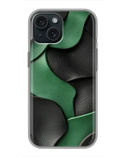 Чохол для iPhone 15 з картинкою «Зелені шкіряні хвилі» Чохол для iPhone 15 з картинкою «Зелені шкіряні хвилі»