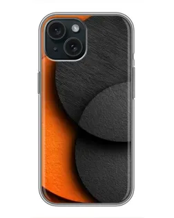 Чохол для iPhone 15 з картинкою «Геометрія помаранчевих кіл»
