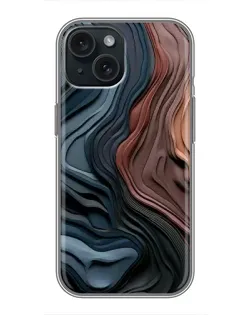 Чохол для iPhone 15 з картинкою «Кольорові хвилі каньйону»