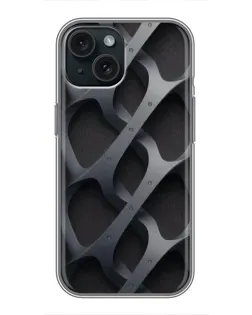 Чохол для iPhone 15 з картинкою «Об'ємне сіре плетіння»