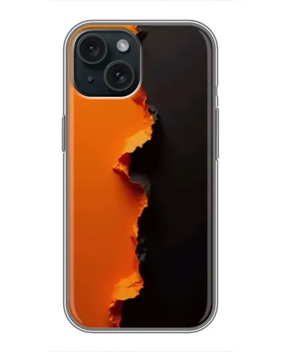 Чохол для iPhone 15 з картинкою «Помаранчевий розлом» Чохол для iPhone 15 з картинкою «Помаранчевий розлом»