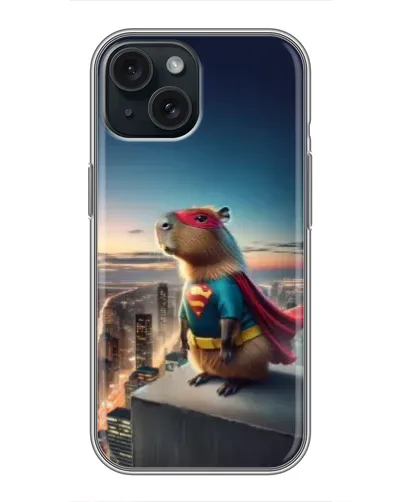 Чохол для iPhone 15 з картинкою «Капі-мен супергерой»