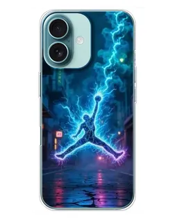 Чехол для iPhone 16 Plus с картинкой «Jordan Gold Jumpman»