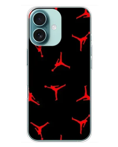Чехол для iPhone 16 Plus с картинкой «Jordan Red Pattern» Чехол для iPhone 16 Plus с картинкой «Jordan Red Pattern»