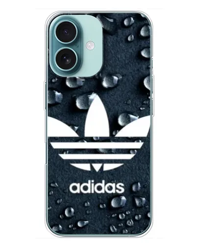 Чохол для iPhone 16 Plus з картинкою «Adidas Trefoil Blue»
