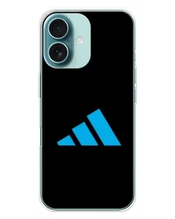 Чохол для iPhone 16 Plus з картинкою «Adidas Cyan Logo»
